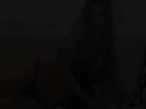 Huge dildo in her fluent pussy