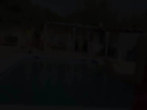 Six naked chicks by the pool from Russia