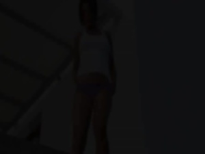Busty model peeing through panties