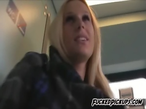 Sexy blonde Angel Wicky Fucking And Blowjob In train toilet
