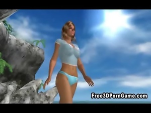 Sexy 3D cartoon hottie showing off what shes got