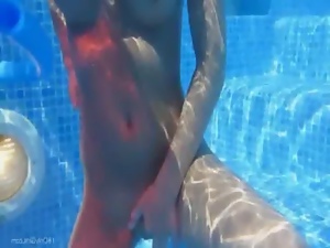 Underwater fantasies of brunette beauty
