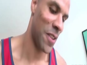 Black masseur sucks then fucks his white client