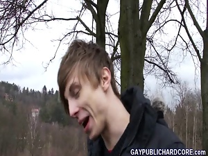 Blond lad banging for cash