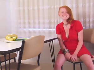 Redhead Bombshell Exposes Her Body While Conversing