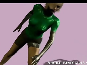 Filthy tempting blonde 3d cyberpunk slutty girl teasing